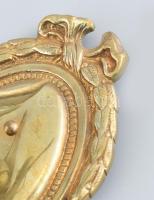 Bronz falikar, szárnyas griff madaras, új kábelezéssel, szecessziós üveg búrával. 16x15 cm