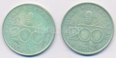 1994. 200Ft Ag "Deák" (2x) T:1-,2 patina Adamo F13.1