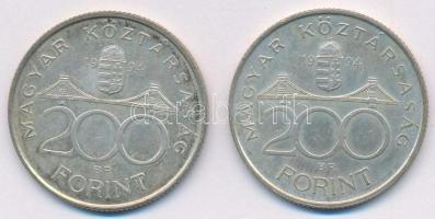 1994. 200Ft Ag "Deák" (2x) T:1-,2 patina Adamo F13.1