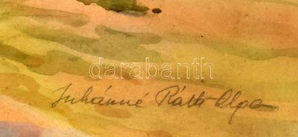 Juhászné Ráth Olga (1891-1969): Hajók. Akvarell, papír, üvegezett fakeretben. 17x24cm