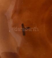 Szecessziós majolika tányér, jelzett, hibátlan, d: 18,5 cm