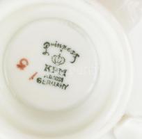 KPM berlini Királyi Porcelángyár mokkás készlet, 6 személyes, jelzett, kopásokkal