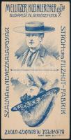cca 1910 Mellitzer Kleinlercher és Társa szalma és nemezkalapgyár számolócédula