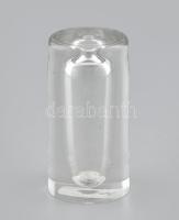 Egyszálas retró üveg váza, kopásokkal, m: 13 cm