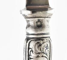 Ezüst (Ag) nyelű levélbontó, jelzett, h: 25 cm