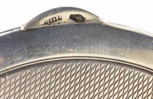 Ezüst (Ag) pudrié, vésett, d: 6,5 cm, jelzett, bruttó: 50 g