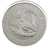 Ausztrália 1992. 1$ Ag Kacagójancsi (31,1g) T:BU Australia 1992. 1 Dollar Ag Kookaburra (31,1g) C:BU Krause KM#164