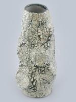 Retró kerámia váza, kis tűzrepedéssel, jelzés nélkül, m: 21,5 cm