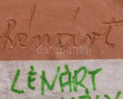 Lénárt Mihály: Retró füles váza, jelzett, hibátlan, m: 22 cm