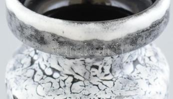 Majoros János: Retro kerámia váza. Mázas kerámia, jelzett, m: 20 cm