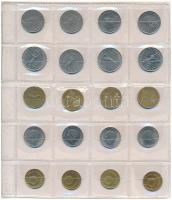 1948-1989. 50db-os érme tétel, részletezve: 5f (5x) - 10f (5x) - 20f (5x) - 50f (5x) - 1Ft (5x) - 2F...