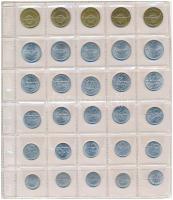 1948-1989. 50db-os érme tétel, részletezve: 5f (5x) - 10f (5x) - 20f (5x) - 50f (5x) - 1Ft (5x) - 2F...