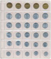 1948-1989. 50db-os érme tétel, részletezve: 5f (5x) - 10f (5x) - 20f (5x) - 50f (5x) - 1Ft (5x) - 2F...