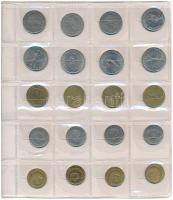 1948-1989. 50db-os érme tétel, részletezve: 5f (5x) - 10f (5x) - 20f (5x) - 50f (5x) - 1Ft (5x) - 2F...