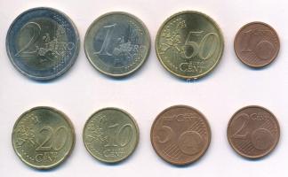 Németország 2002F 1c-2E (8xklf) forgalmi sor T:2 kis patina Germany 2002F 1 Cent - 2 EURO (8xdiff) coin set C:AU