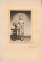 cca 1925 Eger, Gráf Rudolf fényképészeti műtermében készült, kartonra ragasztott vintage fotó, aláírva, hidegpecséttel jelezve, 15,3x10,5 cm, karton 29x20 cm