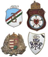 3xklf zománcozott iskolajelvény + magyar címer zománcozott sapkajelvény T:2,2- zománchiba
