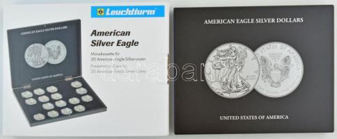 Leuchtturm American Eagle Silver Dollars - United States of America bársony béléses érmetartó kazetta 20db férőhellyel, új állapotban és eredeti csomagolással
