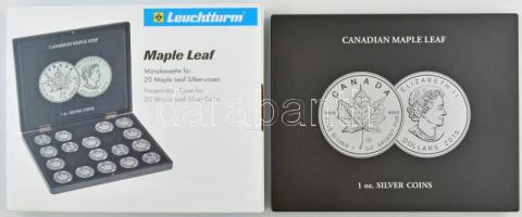 Leuchtturm Maple Leaf bársony béléses érmetartó kazetta 20db férőhellyel, új állapotban és eredeti csomagolással