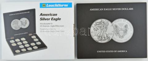 Leuchtturm American Silver Eagle - United States of America bársony béléses érmetartó kazetta 20db férőhellyel, új állapotban és eredeti csomagolással