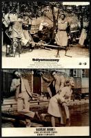 cca 1989 előtt készült külföldi filmek egy-egy jelenete, 21 db vintage produkciós filmfotó, ezüst zs...