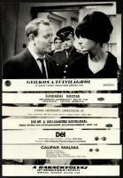 cca 1989 előtt, külföldön készült filmek egy-egy jelenete, 13 db produkciós filmfotó, ezüst zselatin...