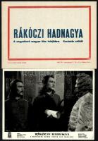 cca 1953 ,,Rákóczi hadnagya című magyar film jelenetei és szereplői, 15 db produkciós filmfotó, ezüst zselatinos fotópapíron, a sok használatból eredő kisebb-nagyobb hibákkal, + hozzáadva egy szöveges kisplakát, 18x24 cm