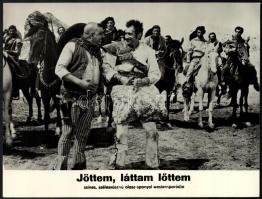 cca 1986 előtt, külföldön készült WESTERN filmek egy-egy jelenete, 11 db produkciós filmfotó, ezüst ...