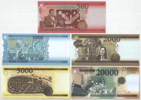 2018. "Soros pénz" 500Ft + 1000Ft + 2000Ft + 5000Ft + 20.000Ft fantázia bankjegy T:I