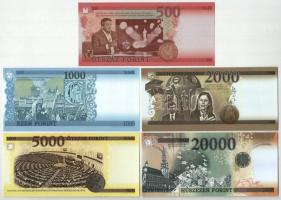 2018. "Soros pénz" 500Ft + 1000Ft + 2000Ft + 5000Ft + 20.000Ft fantázia bankjegy T:I