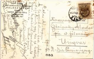 1940 Budapest XIX. Kispest, Papp József a ponty szálkamentesítés feltalálójának Gödör Halásztanya ét...