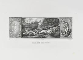 Cca. 1840. V. Benucci: Orazione All Orto. Rézmetszet, papír. Ázási nyomokkal. 18x34 cm
