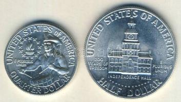 USA 1976S 1/4$ Ag + 1/2$ Ag "Bicentennial" T:1