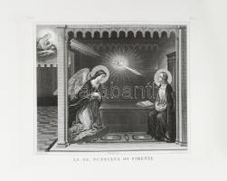 Cca. 1840. L. Paradisi: La SS. Nunziata di Firenze. Rézmetszet, papír. Ázási nyomokkal. 22x29 cm