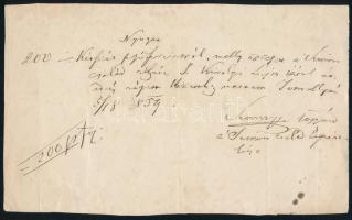 1859-1866 3 db nyugta-ellennyugta egyházi adókról, magyar nyelven, kisebb szakadásokkal,