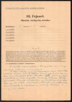 1943 Tiszafüredi Ref. Népiskola készüétségi és riadóterve, légoltalmi iratok a II. világháború idejé...