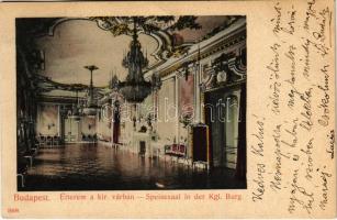 1907 Budapest I. Királyi vár, Étterem, belső. Taussig Arthur 5698.