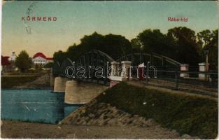 1922 Körmend, Rába híd, Batthyány kastély. Weiner és Fiai kiadása (fa)