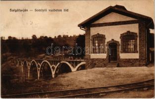 1921 Salgótarján, Somlyói vasbeton híd, vasúti híd. Vasúti Levelezőlapárusítás 7727. (EK)