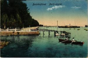 1920 Balatonfüred, Parti részlet, csónakázók (EK)