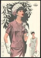 cca 1950 3 db Wemo Modes Internationales vintage divatkép, ofszet nyomat, papír,32x21,5 cm