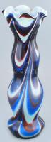 Murano fodros üveg váza, jelzés nélkül, hibátlan, m: 34 cm