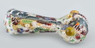Murano üveg pipa, hibátlan, jelzés nélkül, h: 12 cm