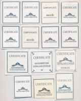 1990-2013. 14db (12xklf) MNB tanúsítvány emlékpénzekhez