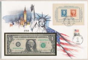 Amerikai Egyesült Államok 1985. 1$ felbélyegzett borítékban, bélyegzéssel T:I USA 1985. 1 Dollar in envelope with stamp and cancellation C:UNC