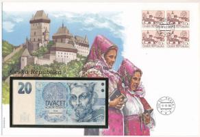 Csehország 1994. 20K felbélyegzett borítékban, bélyegzéssel T:I Czech Republic 1994. 20 Korun in envelope with stamp and cancellation C:UNC