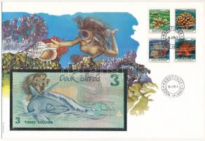 Cook-szigetek 1987. 3D felbélyegzett borítékban, bélyegzéssel T:I  Cook Islands 1987. 3 Dollars in envelope with stamp and cancellation C:UNC
