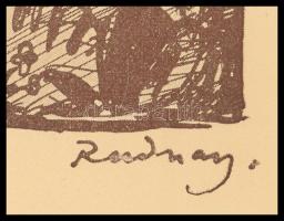 Rudnay Gyula (1878-1957): Keresztfa, cinkográfia, papír, jelzett a cinkográfián, 17×12,5 cm