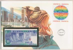 Szingapúr 1987. 1D borítékban, alkalmi bélyeggel és bélyegzéssel T:I Singapore 1987. 1 Dollar in envelope with stamps and cancellations C:UNC