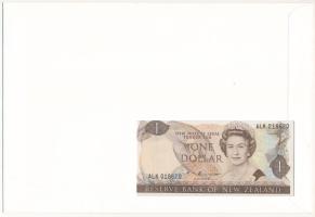 Új-Zéland 1985-1989. 1D borítékban, alkalmi bélyeggel és bélyegzéssel T:I New Zealand 1985-1989. 1 D...